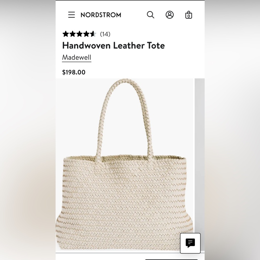Madewell  Hand Woven Leather Tote Bag (New without tag)